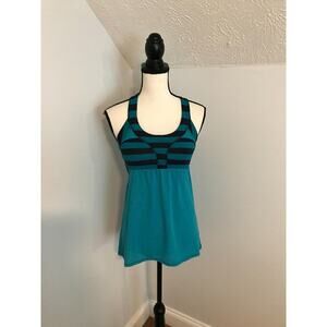 Lululemon 2-In-Run Tank Top Surge/Micro Macro Stripe Surge - Size 6